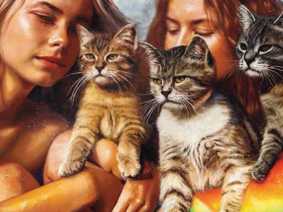 Martin Eder, "Elysium Rising" (Detail), 2023, Öl auf Leinwand, 100 x 150 cm.