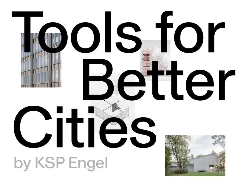 Ausstellungsgrafik, Text: Tools for better cities