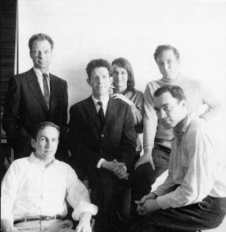 Merce Cunningham, Robert Rauschenberg, John Cage, M.C. Richards, Bob Cato und Jasper Johns, 1958
