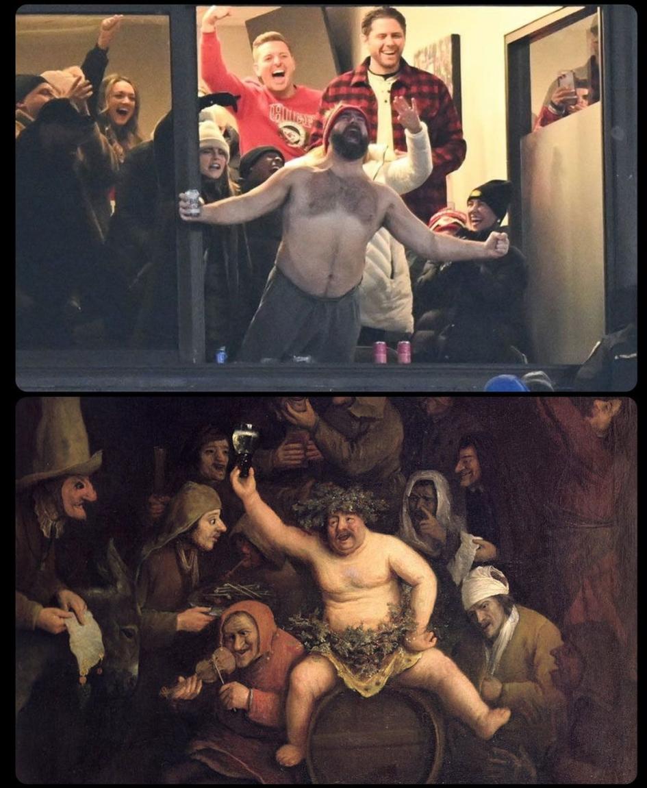 American-Football-Star Jason Kelce als Bacchus