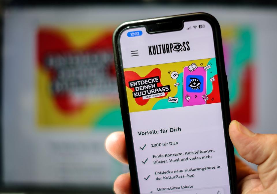 Die Website für den Kulturpass für deutsche Jugendliche, 2023