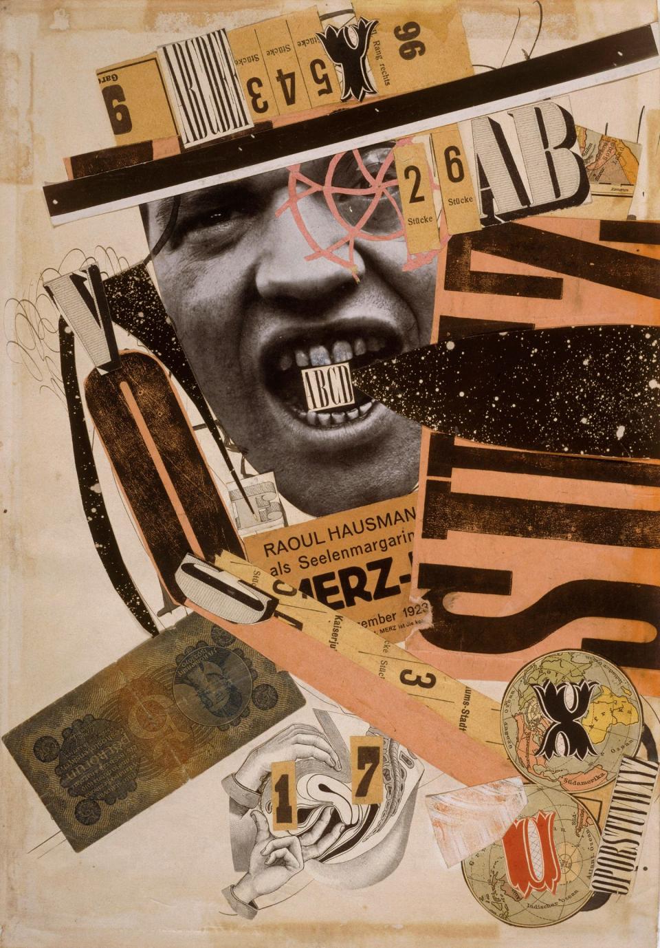 Raoul Hausmann, ABCD, 1923/24, Musée national d‘art moderne, Centre Georges Pompidou, Paris, Grafische Sammlung, Ankauf 1974,