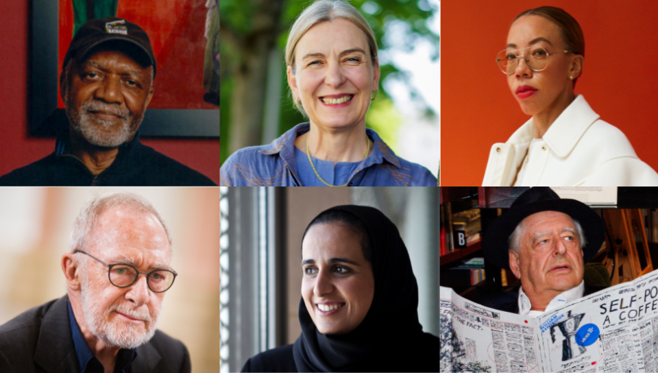 6 aus 100 (von oben links nach unten rechts): Kerry James Marshall, Marion Ackermann, Amy Sherald, Gerhard Richter, Scheicha al-Mayassa bint Hamad bin Khalifa al-Thani, William Kentridge