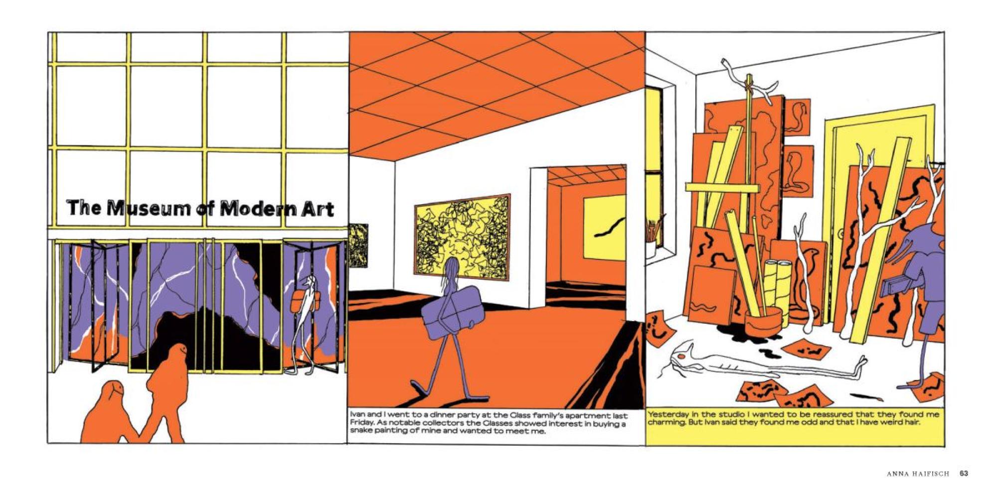 Anna Haifisch: Illustration aus "Drawn to MoMA: Comics Inspired by Modern Art", The Museum of Modern Art, New York, 2025
