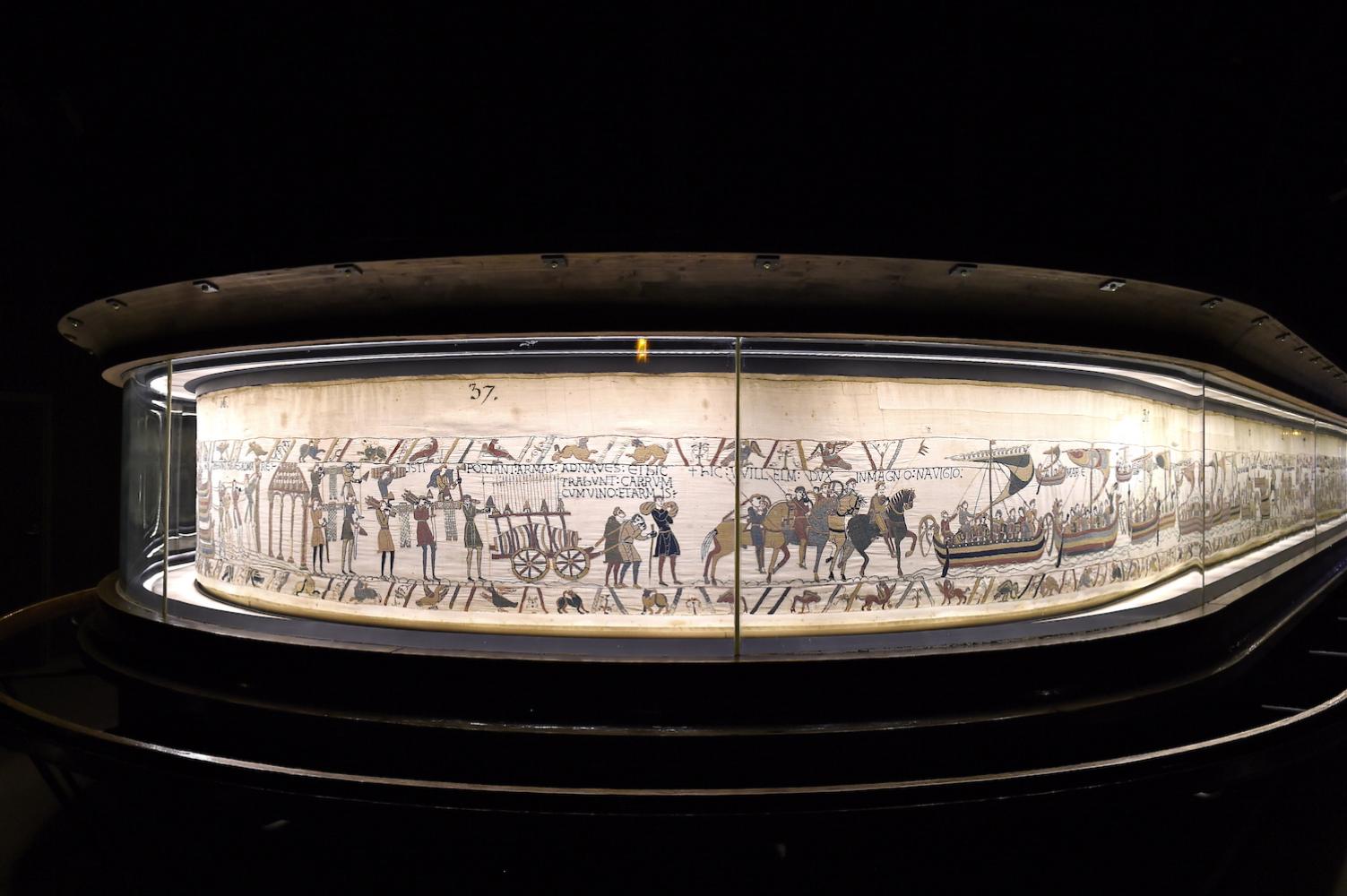 Der Wandteppich von Bayeux, der die normannische Invasion von 1066 und die Schlacht von Hastings darstellt und zum ersten Mal seit mehr als 900 Jahren nach England zurückkehren soll