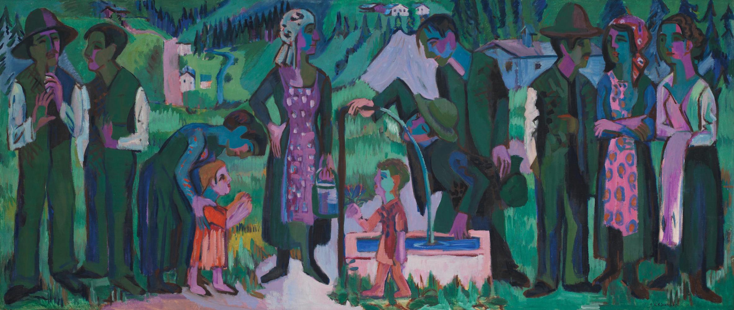 Ernst Ludwig Kirchner "Alpsonntag. Szene am Brunnen", 1923-24/um 1929