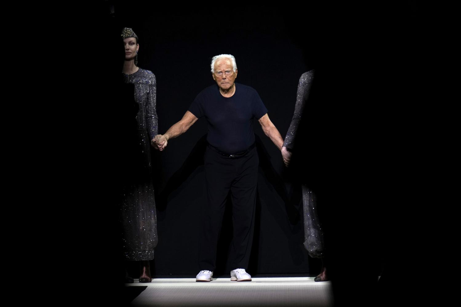 Giorgio Armani im März bei seiner Modenschau in Mailand