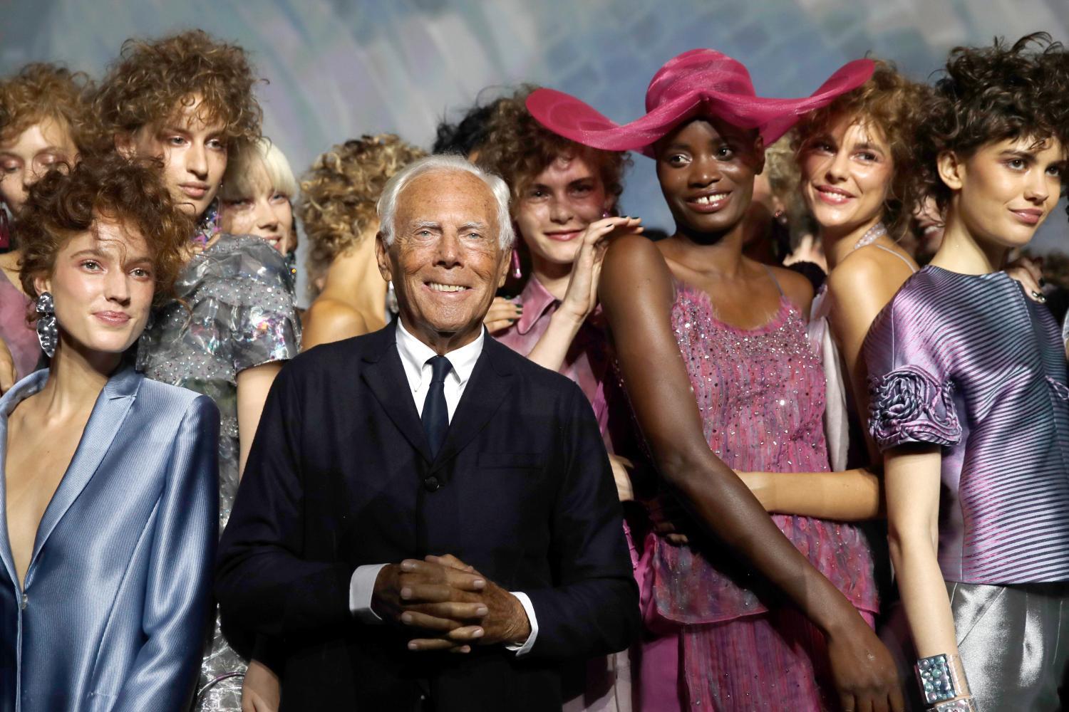 Giorgio Armani nach der Präsentation seiner Frühjahr/Sommer-Kollektion 2019 in Mailand